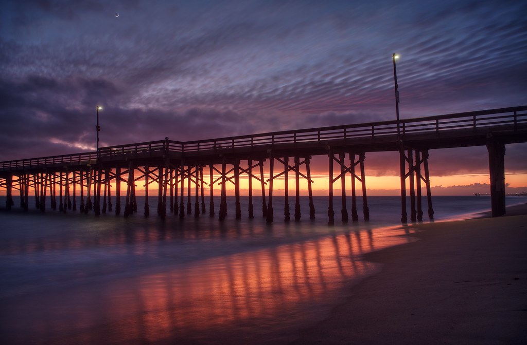 Newport pier at sunset