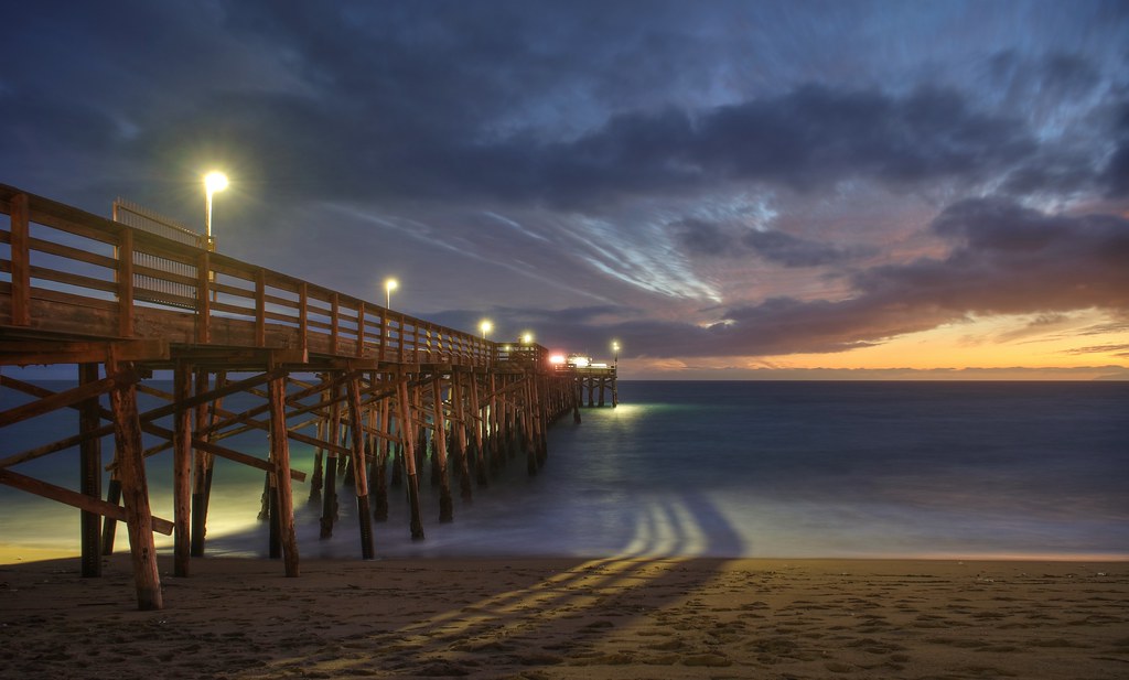 Balboa pier glowing at sunset