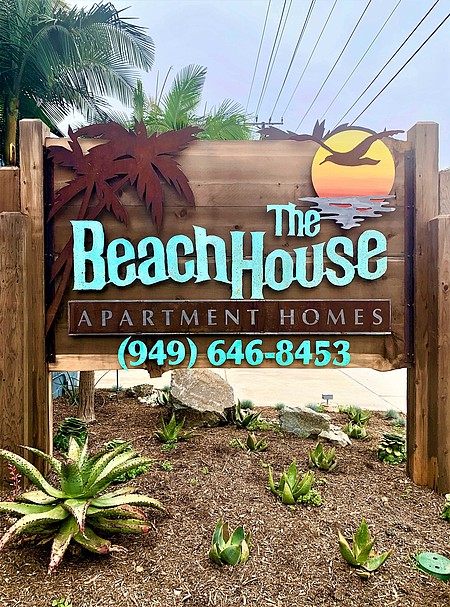 The Beach House Apartment Homes entrance sign