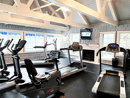 Fitness center with vaulted ceiling